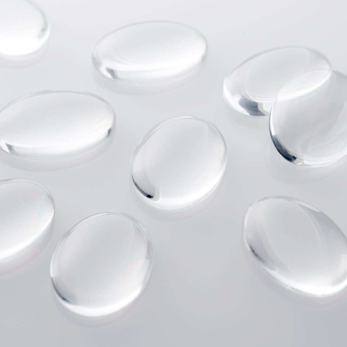 オーバルガラス　ディスプレイビーズ　クリア　24p